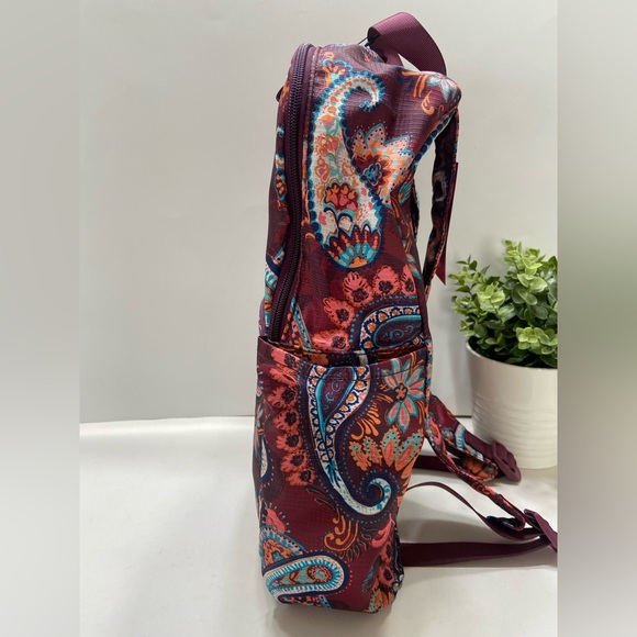 NEW Vera Bradley Packable Large Campus Backpack Paisley Jamboree Red - Picture 7 of 9
